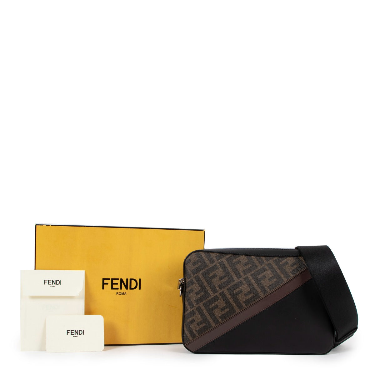Fendi Black Camera Case Medium FF Bag