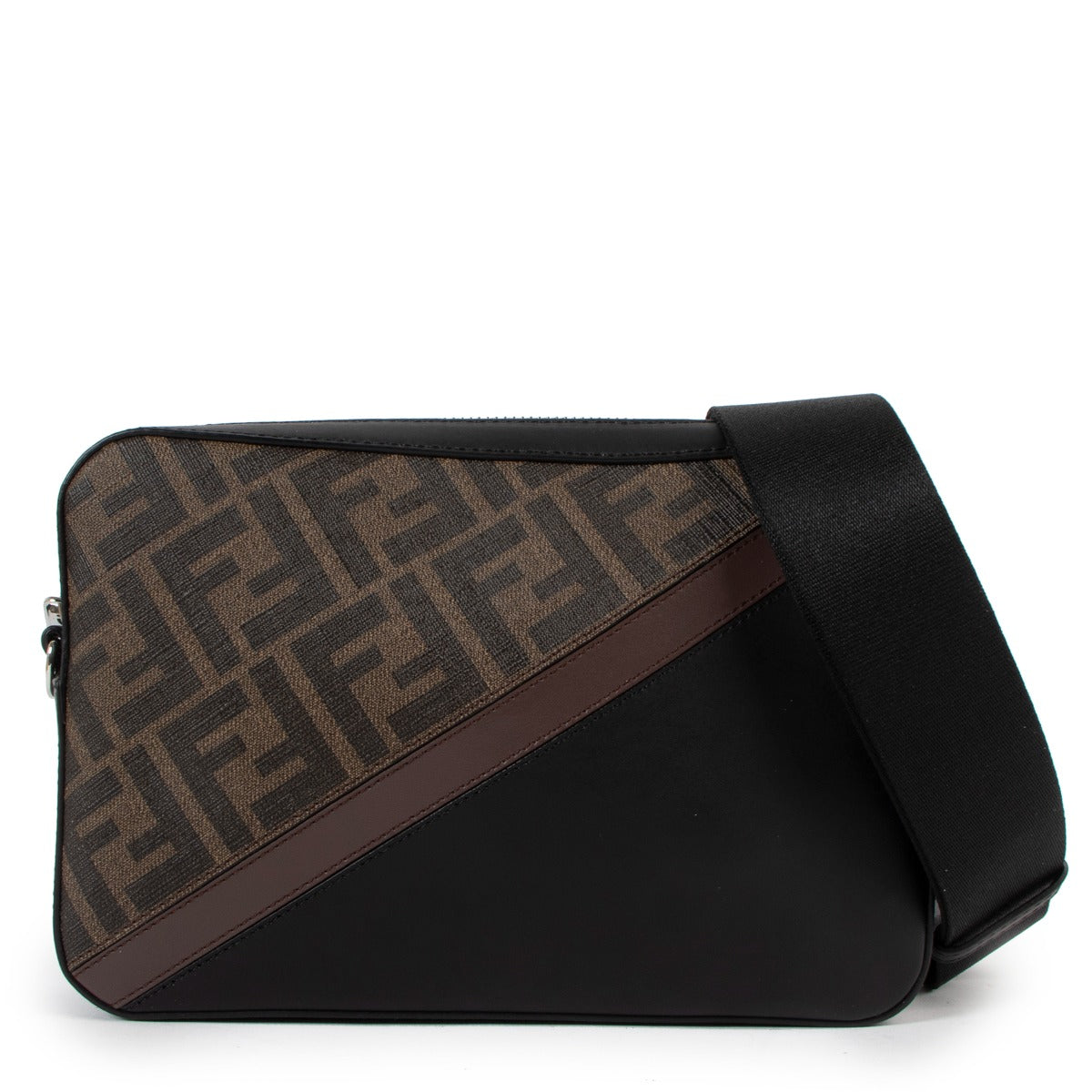 Fendi Black Camera Case Medium FF Bag
