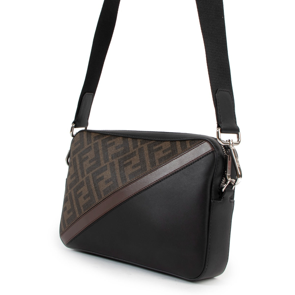 Fendi Black Camera Case Medium FF Bag