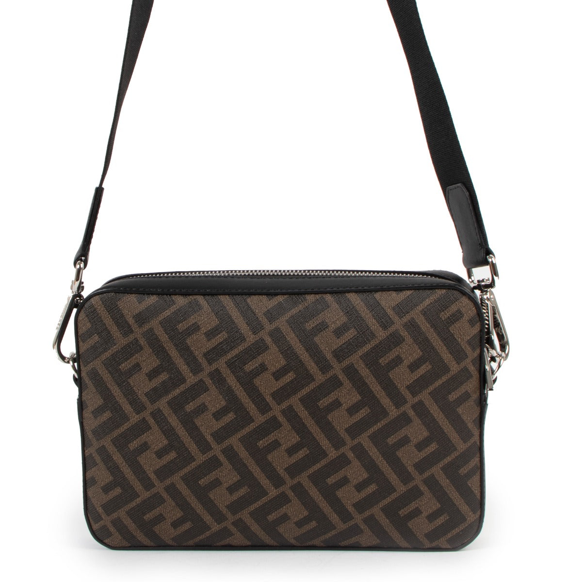 Fendi Black Camera Case Medium FF Bag