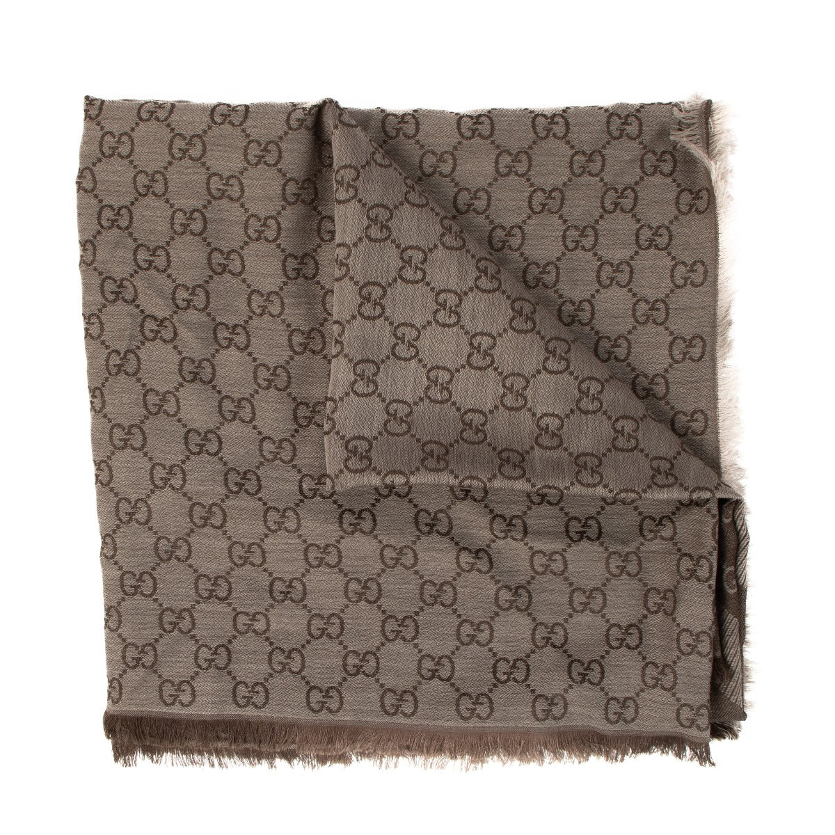 Gucci Grey GG Jacquard Shawl