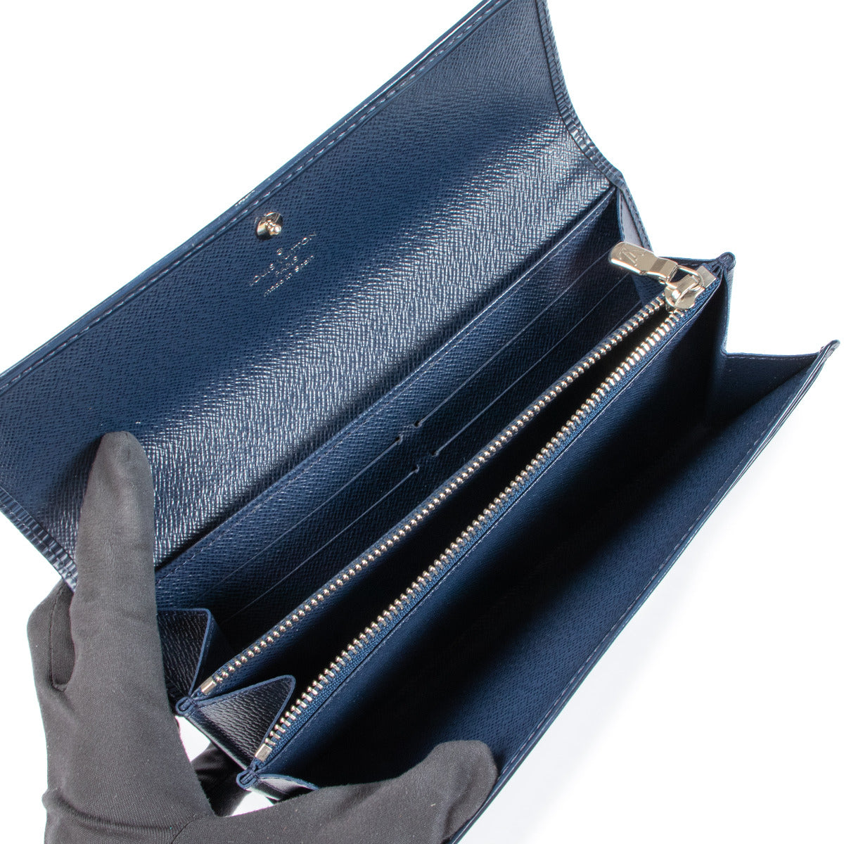 Louis Vuitton blauw Epi lederen portemonnee
