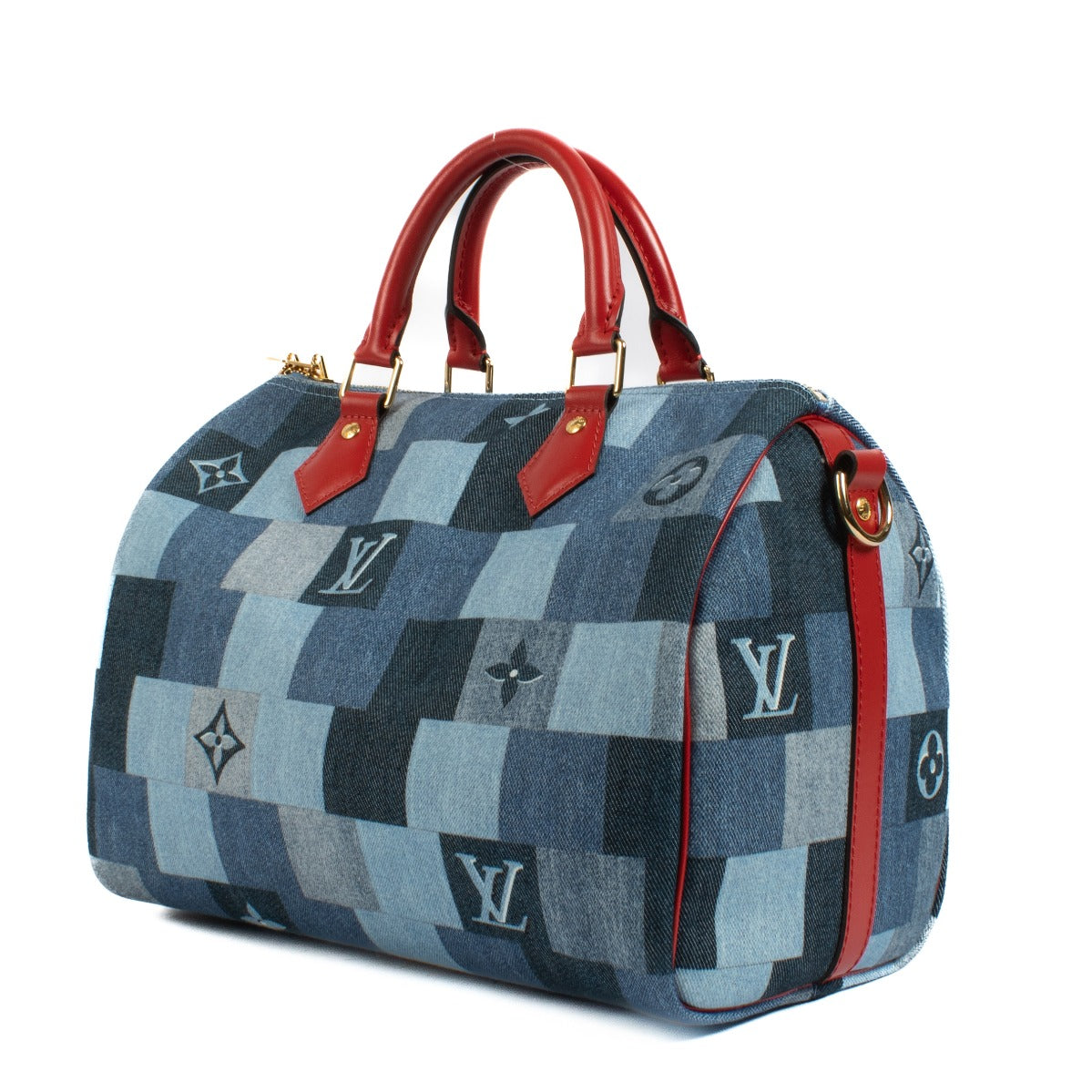 Shop 100% authentic Louis Vuitton Blue Denim Speedy 30 at Labellov.com.