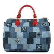 Shop 100% authentic Louis Vuitton Blue Denim Speedy 30 at Labellov.com.