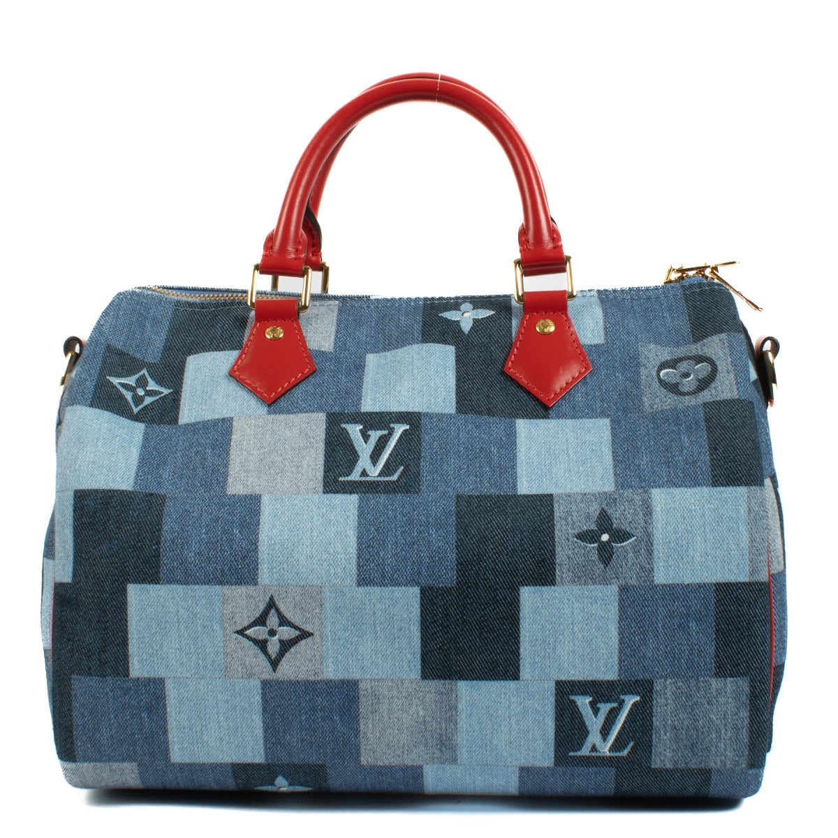 Shop 100% authentic Louis Vuitton Blue Denim Speedy 30 at Labellov.com.