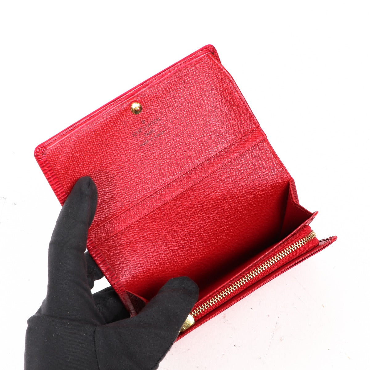 Louis Vuitton Rode Monogram Leren Portemonnee