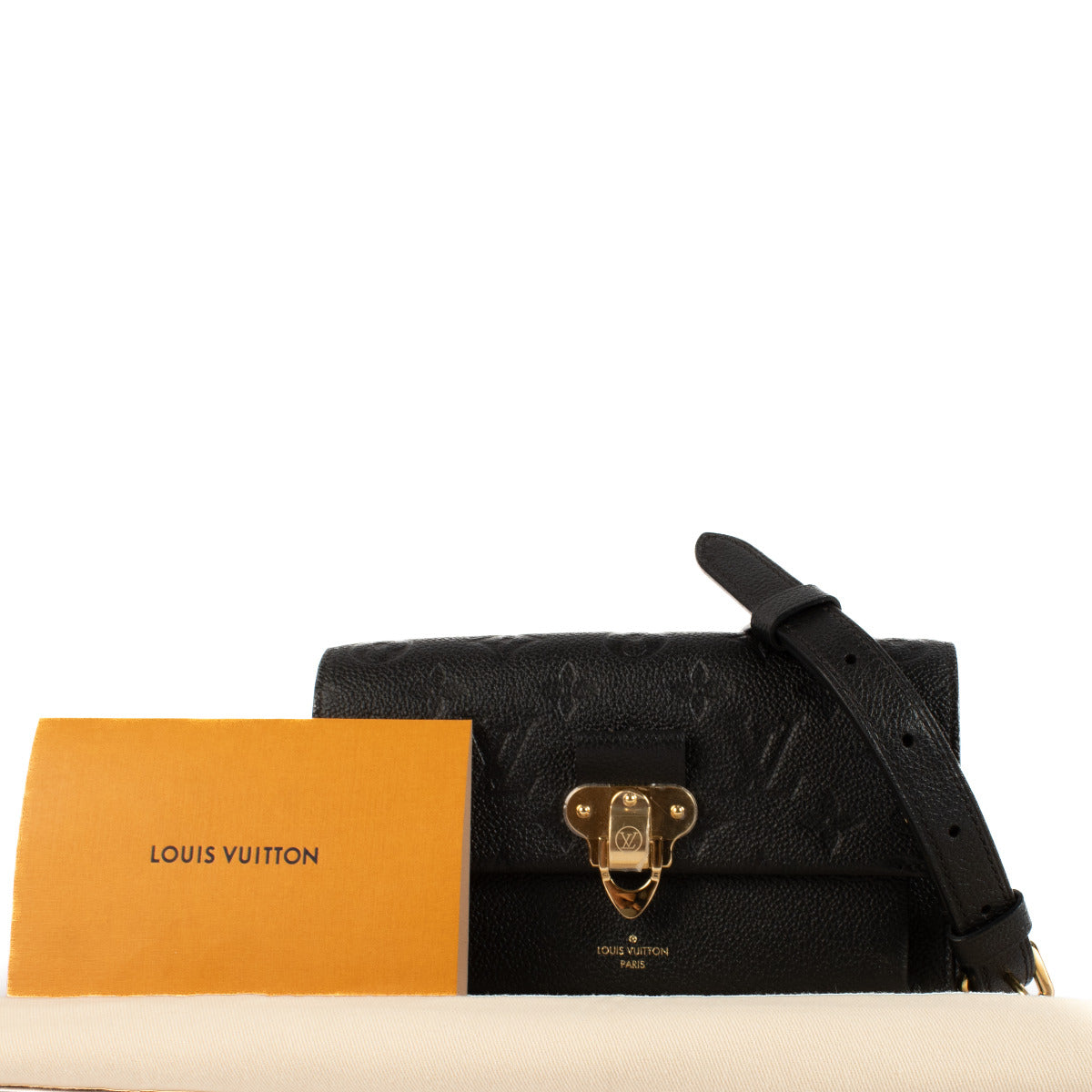 Louis Vuitton Black Monogram Empreinte Vavin Wallet On Chain aan de beste prijs bij Labellov tweedehands luxe in Antwerpen en Knokke.