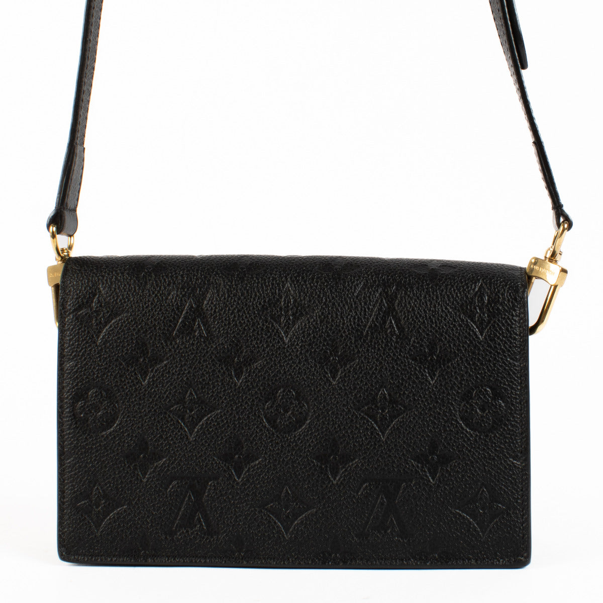 Louis Vuitton Zwart Monogram Empreinte Vavin Portemonnee aan Ketting