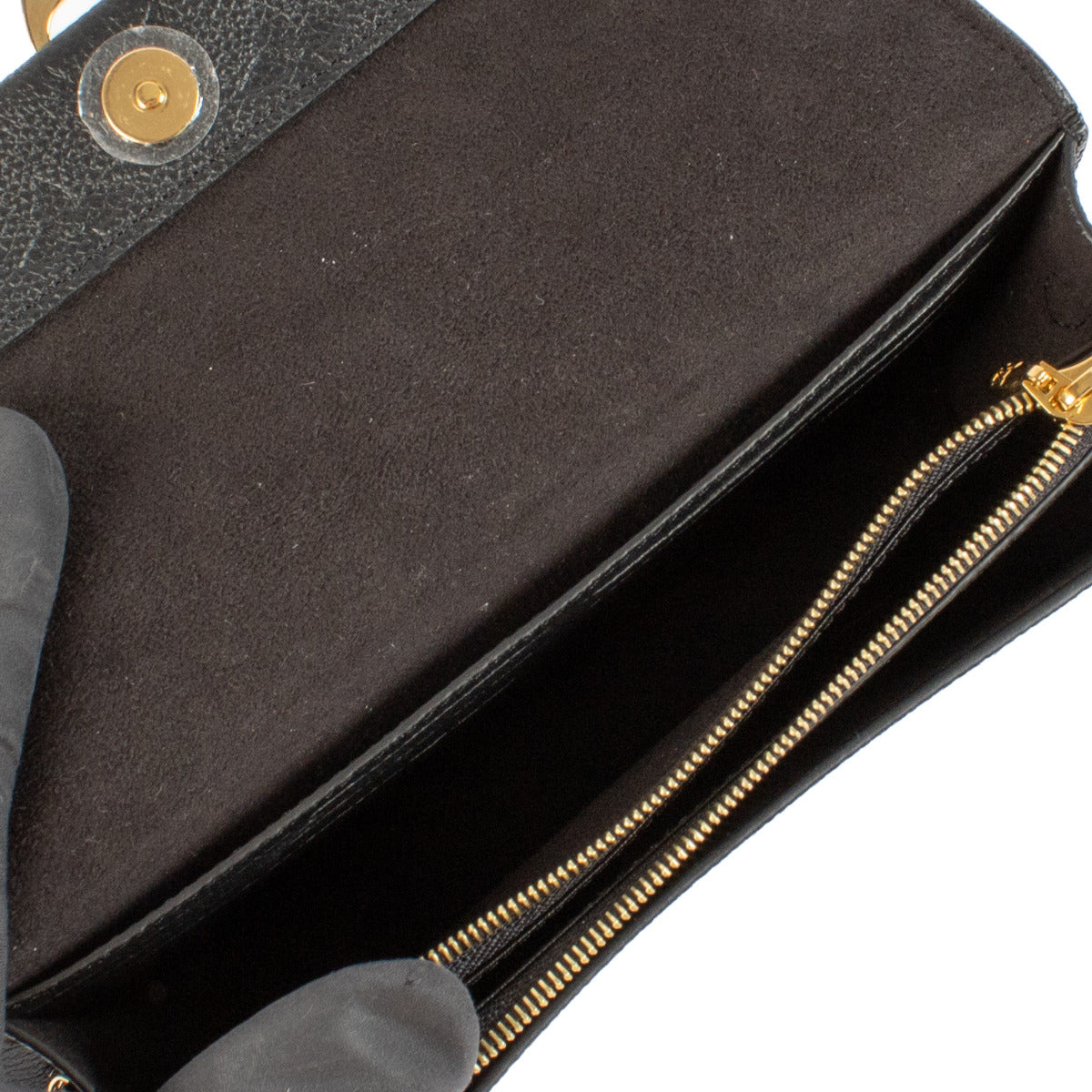 Louis Vuitton Zwart Monogram Empreinte Vavin Portemonnee aan Ketting