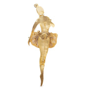 Authentieke Tweedehands Karl Lagerfeld Rare Gold Couture Ballerina Pin juiste prijs veilig online shoppen luxe merken webshop winkelen Antwerpen België mode fashion