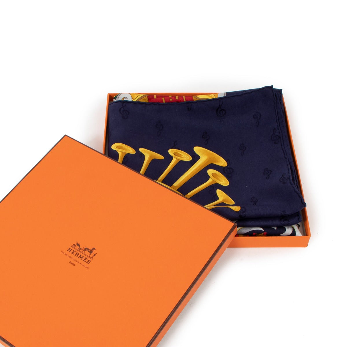 Hermès Orgauphone et Autres Mecaniques Silk Jacquard 90 Scarf