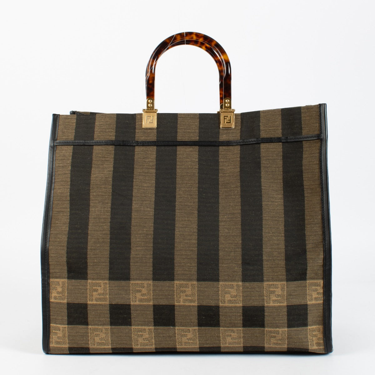 fendi tobacco Special Shopping Tote Shopper Bag Zucca Bag Made in Italy magnetic clasp Fendi De Jour Large Zucca