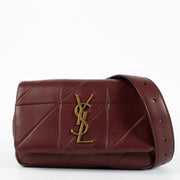 Authentic pre-loved Saint Laurent Burgundy Lambskin Monogram Jamie Belt Bag on Labellov.com