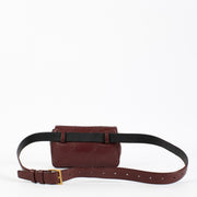 Authentic pre-loved Saint Laurent Burgundy Lambskin Monogram Jamie Belt Bag on Labellov.com