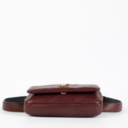 Authentic pre-loved Saint Laurent Burgundy Lambskin Monogram Jamie Belt Bag on Labellov.com