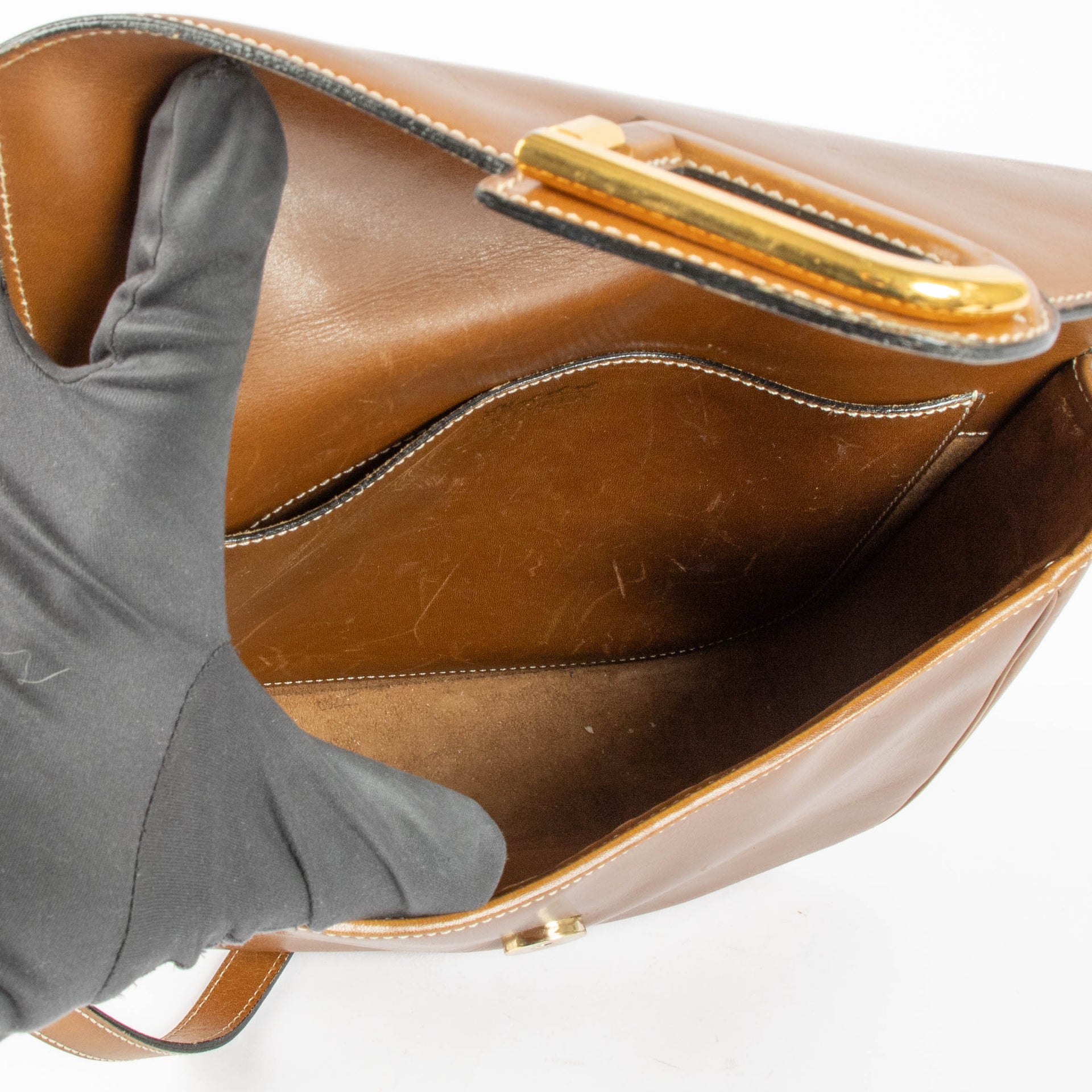 Shop this authentic Delvaux Tan Orphé Shoulder Bag pre-loved on Labellov.com 