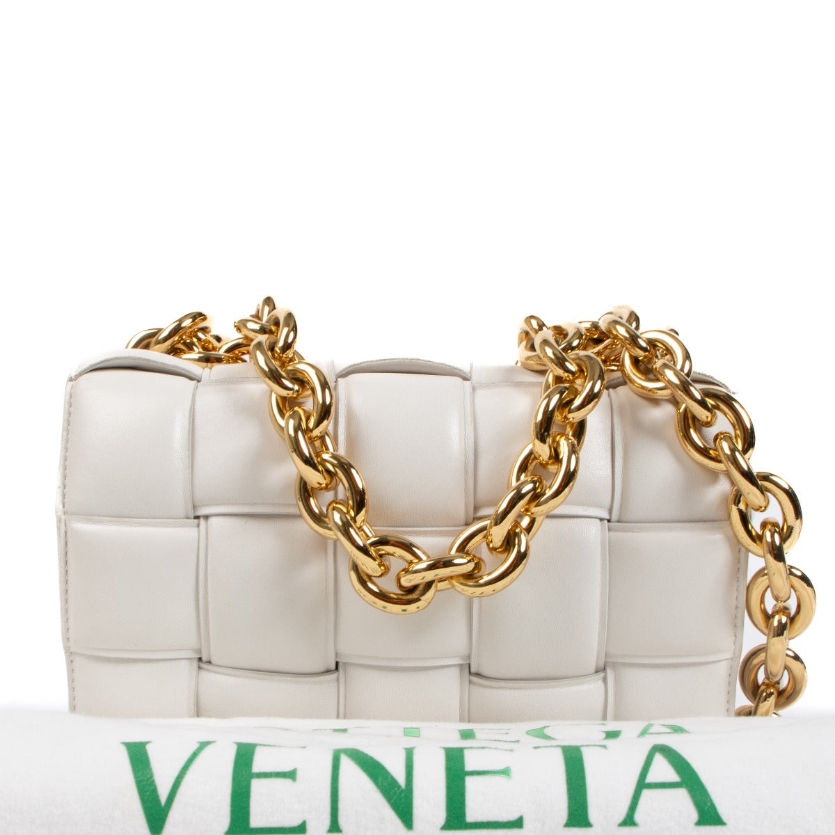 Bottega Veneta White Chain Cassette Bag
