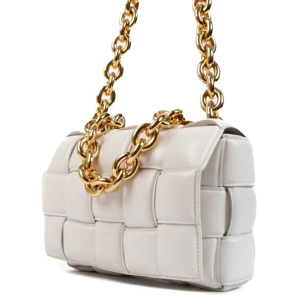 Bottega Veneta White Chain Cassette Bag