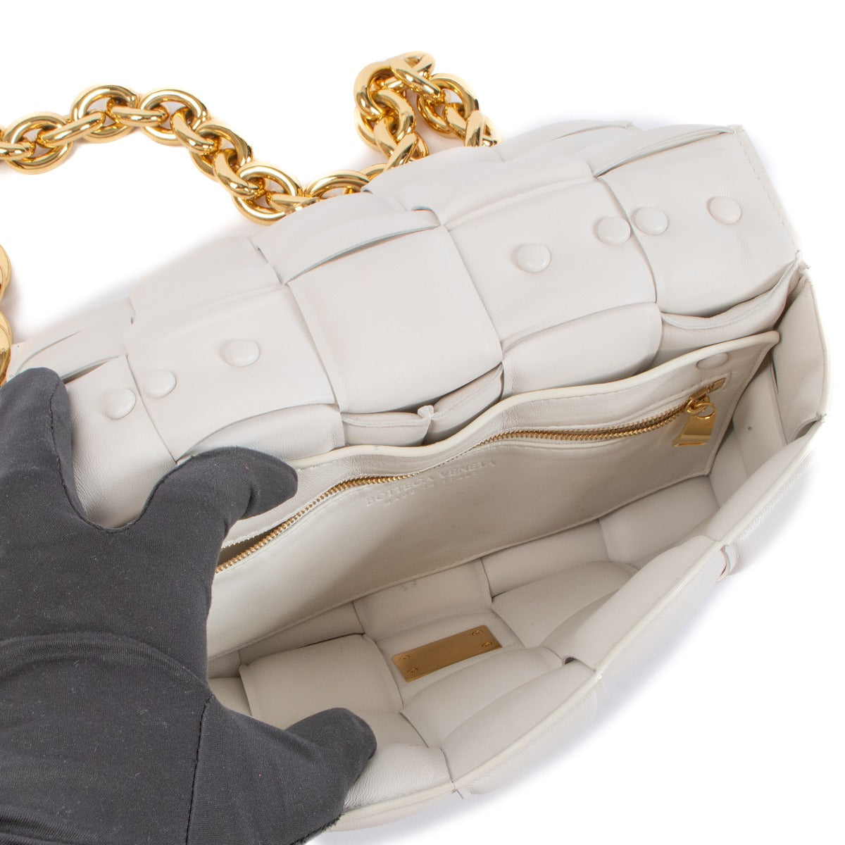 Sac Cassette à Chaîne Blanc Bottega Veneta