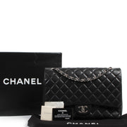 Chanel Black Lambskin Classic Flap Bag Maxi