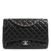 Chanel Black Lambskin Classic Flapbag Maxi PHW at Labellov online secondhand Luxury webshop safe and secure online Antwerp