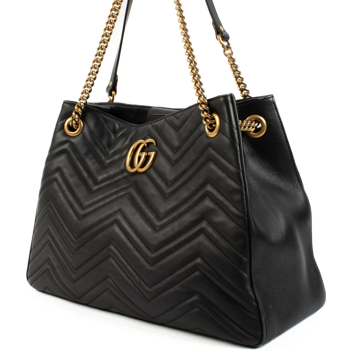 Gucci Zwarte Matelassé GG Marmont Schoudertas