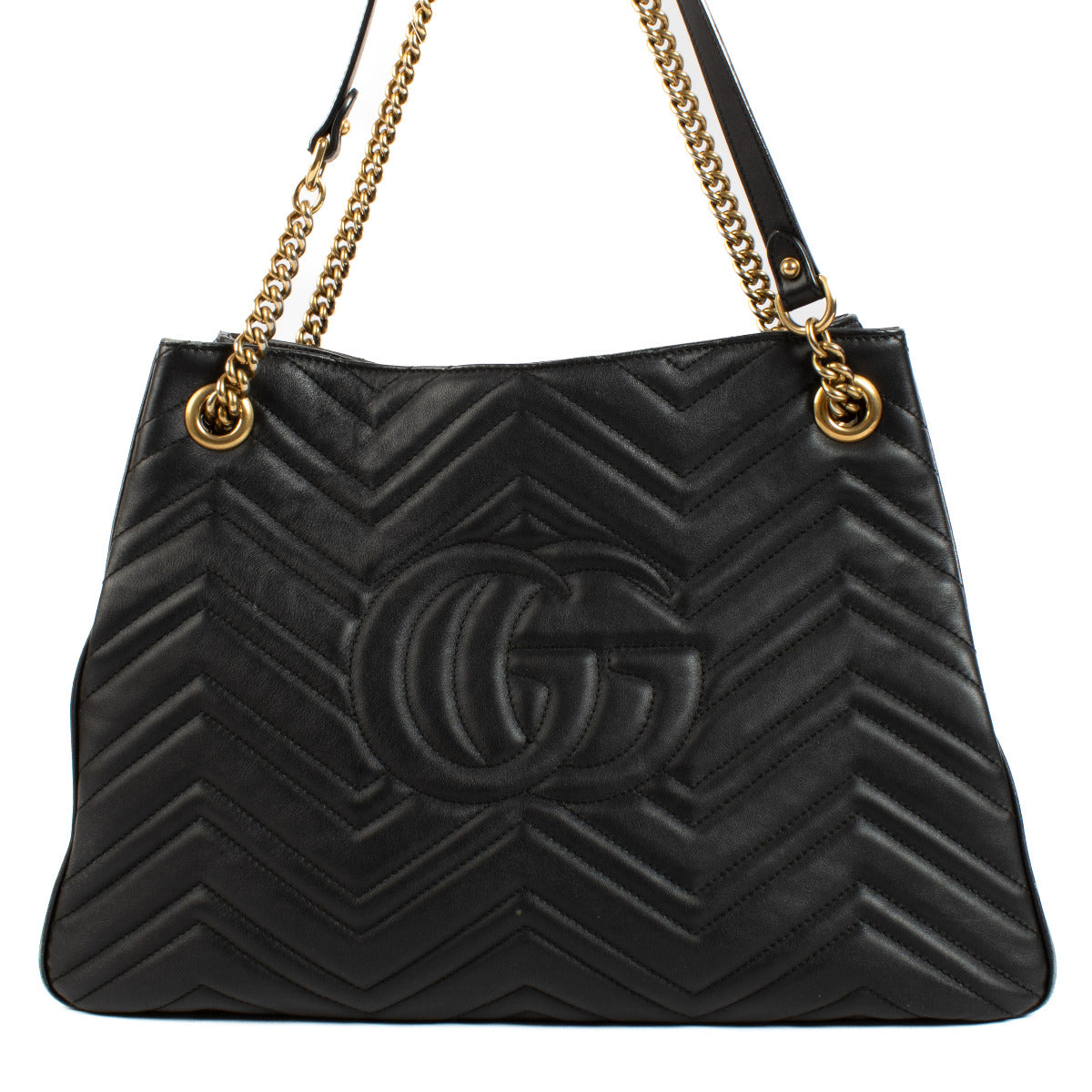 Gucci Zwarte Matelassé GG Marmont Schoudertas