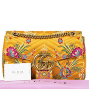 Gucci GG Marmont Medium Quilted Floral-jacquard Shoulder Bag