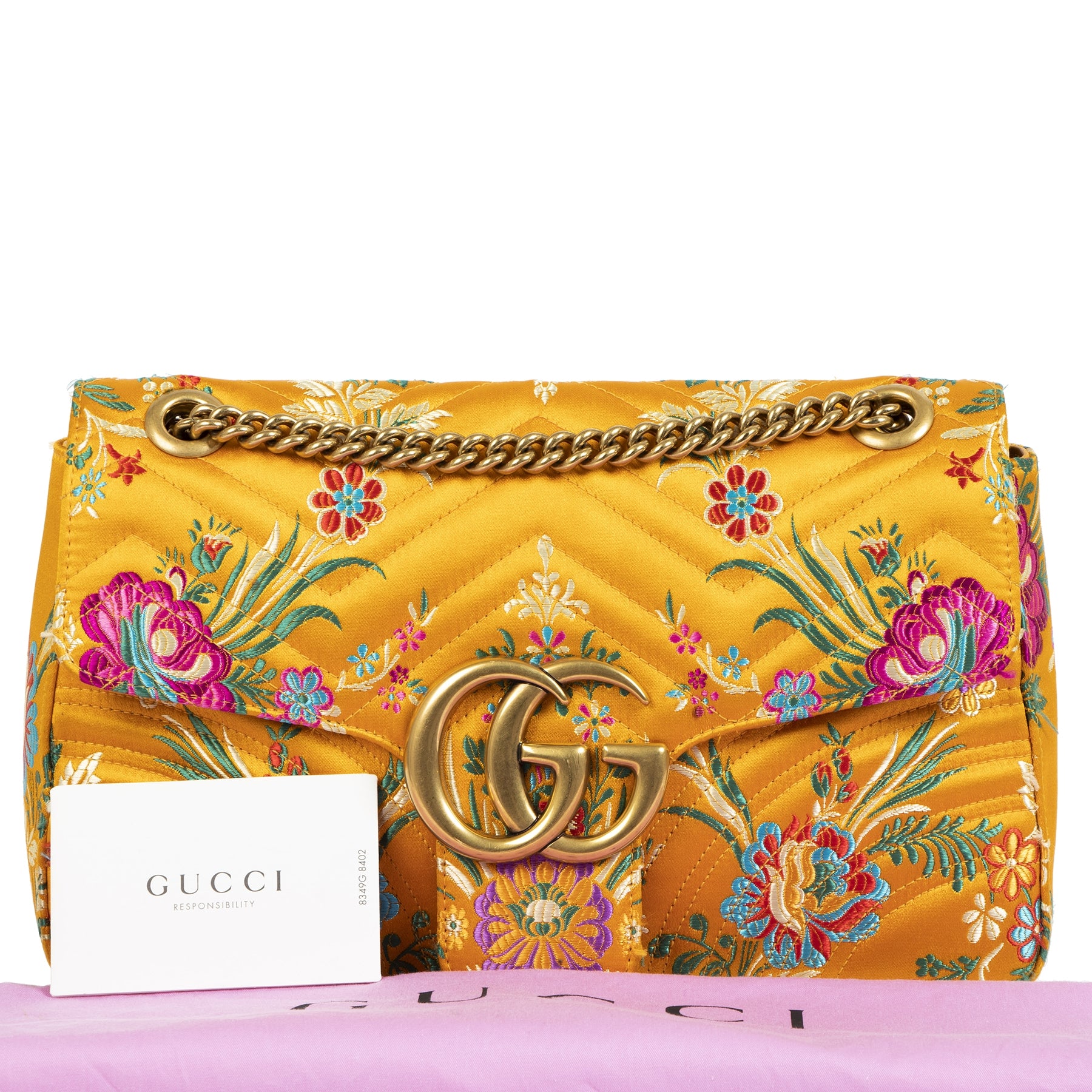 Gucci GG Marmont Medium Quilted Floral-jacquard Shoulder Bag