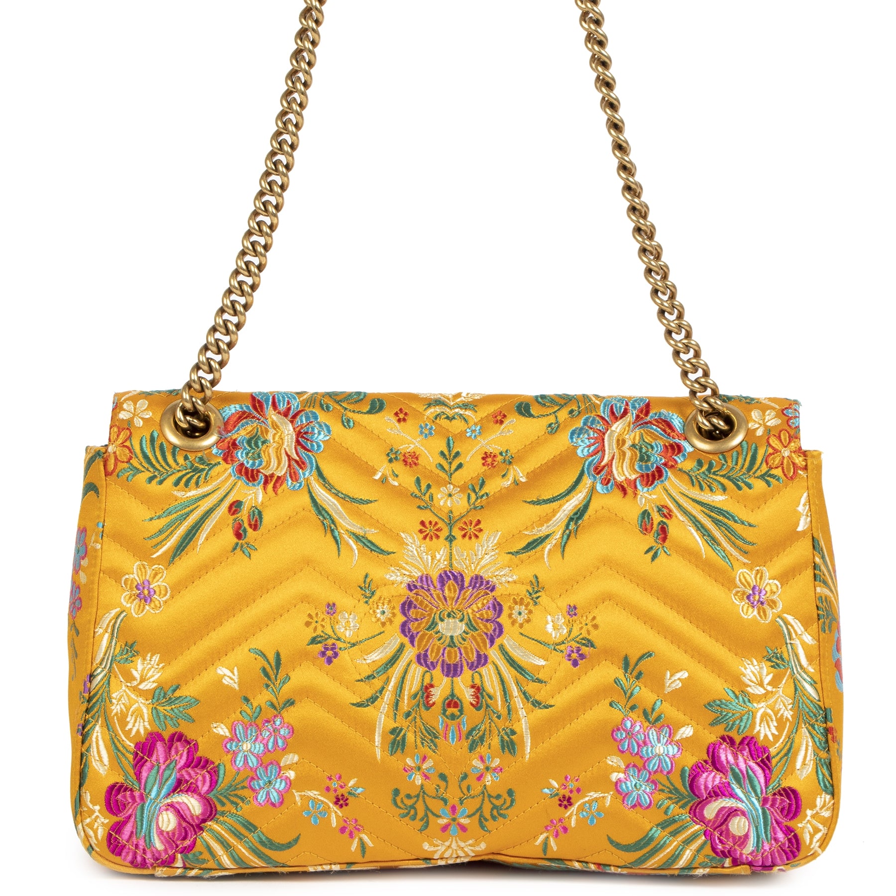 Gucci GG Marmont Medium Quilted Floral-jacquard Shoulder Bag