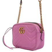 Are you looking for an authentic designer Gucci GG Marmont Matelassé Pink Mini Crossbody Bag? We buy and sell your authentic designer bags for the best price.