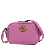 Gucci GG Marmont Matelassé Pink Mini Crossbody Bag for the best price available at Labellov secondhand luxury in Antwerp.