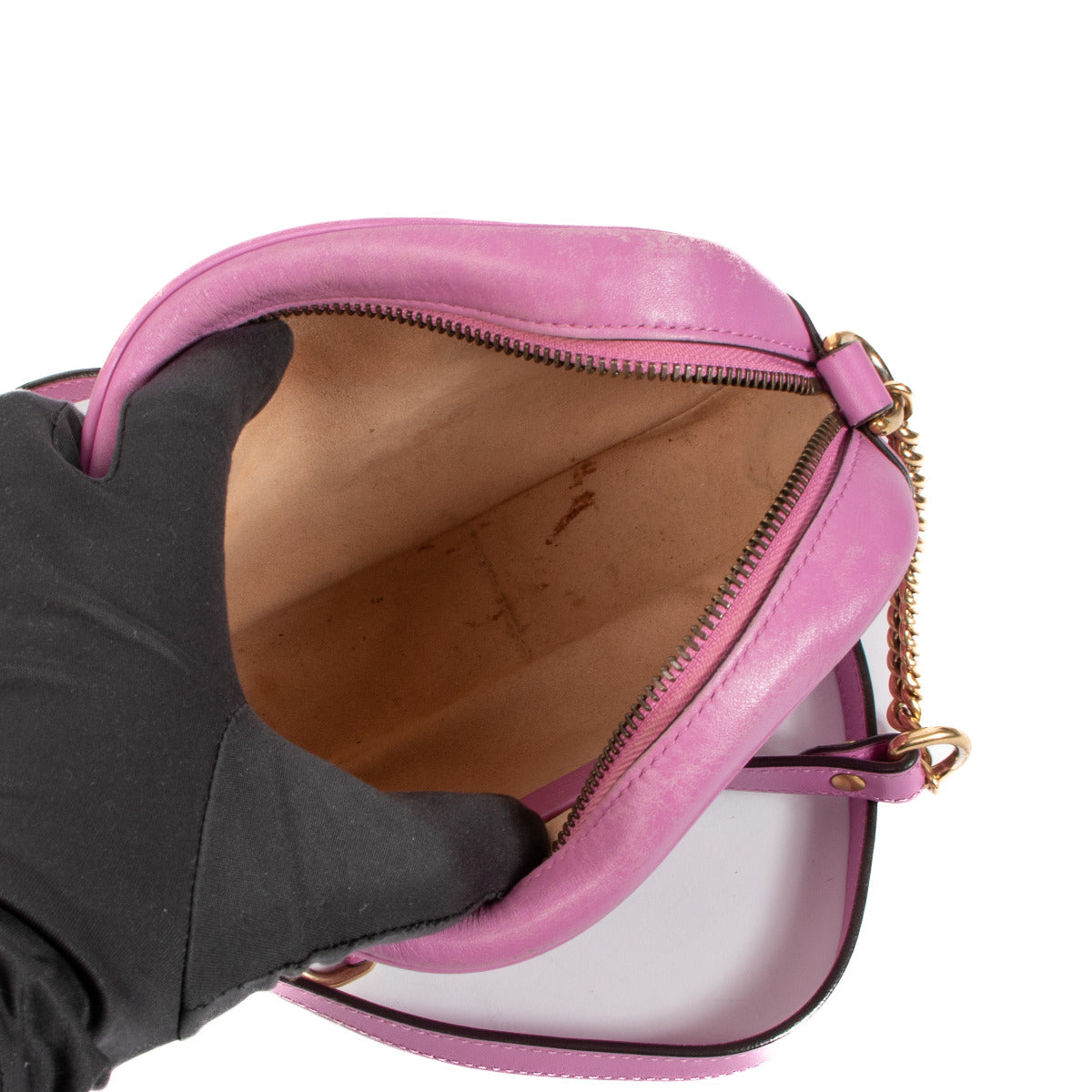 Sac bandoulière mini rose matelassé Gucci GG Marmont