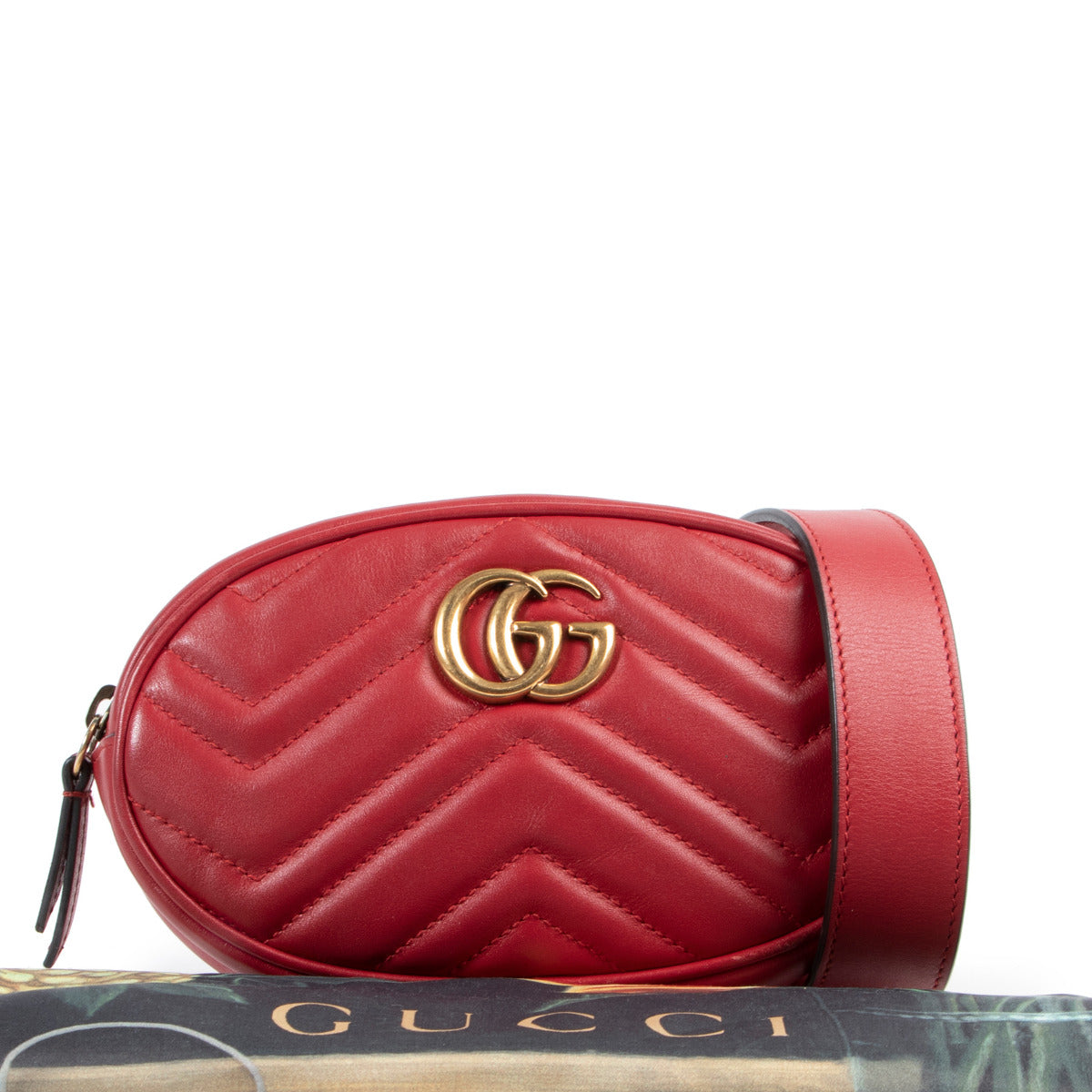 Sac ceinture Gucci GG Marmont rouge