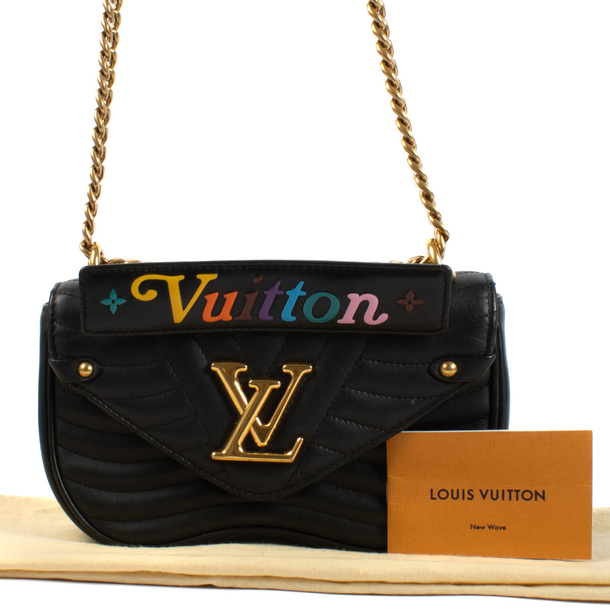 The best Louis Vuitton Black New Wave Crossbody Bag for the best price at Labellov secondhand luxury in Antwerp and Brussels and even in Knokke; Shop your luxury safe and secure at Labellov.
