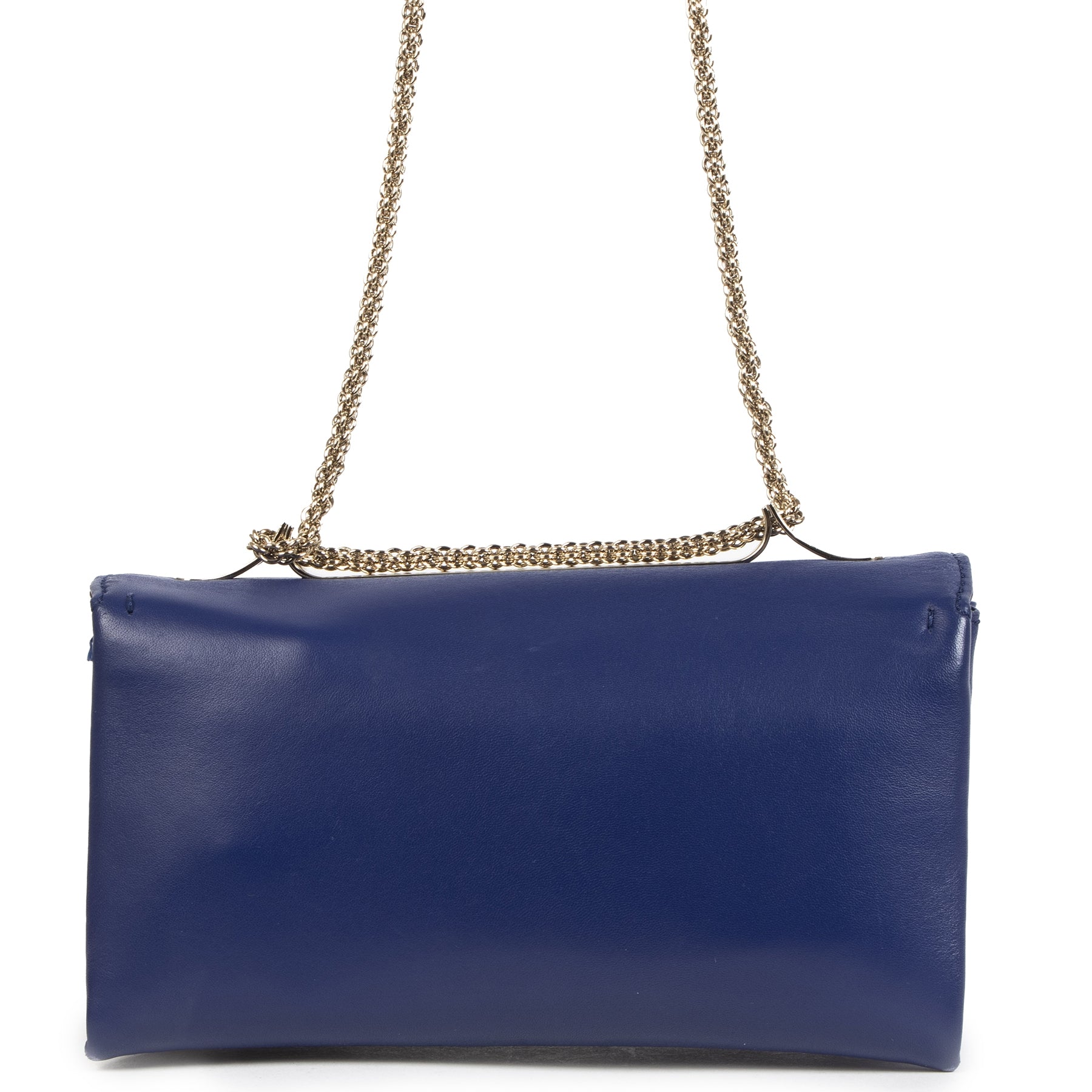 Authentieke Tweedehands Valentino Cobalt Blue Leather Studded Bag juiste prijs veilig online shoppen luxe merken webshop winkelen Antwerpen België mode fashion