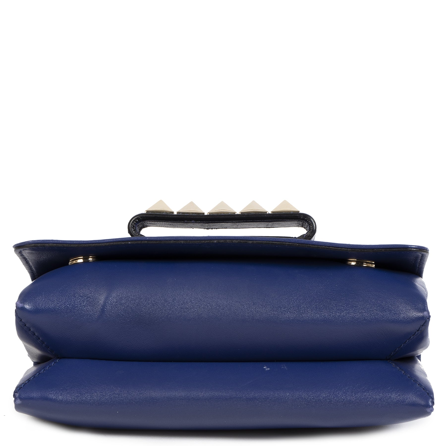 Authentic secondhand Valentino Cobalt Blue Leather Studded Bag designer bags accessories shoes clothing luxury vintage webshop safe secure online shopping worldwide shipping fashion fashionista