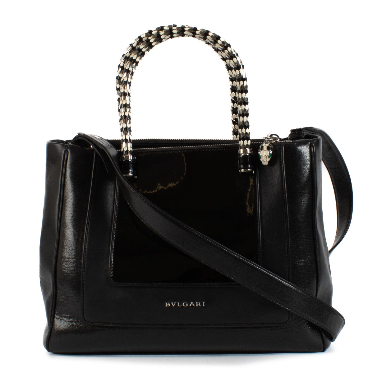 shop 100% authentic second hand Bulgari Black Leather Serpenti Scalgie Tote Bag on Labellov.com
