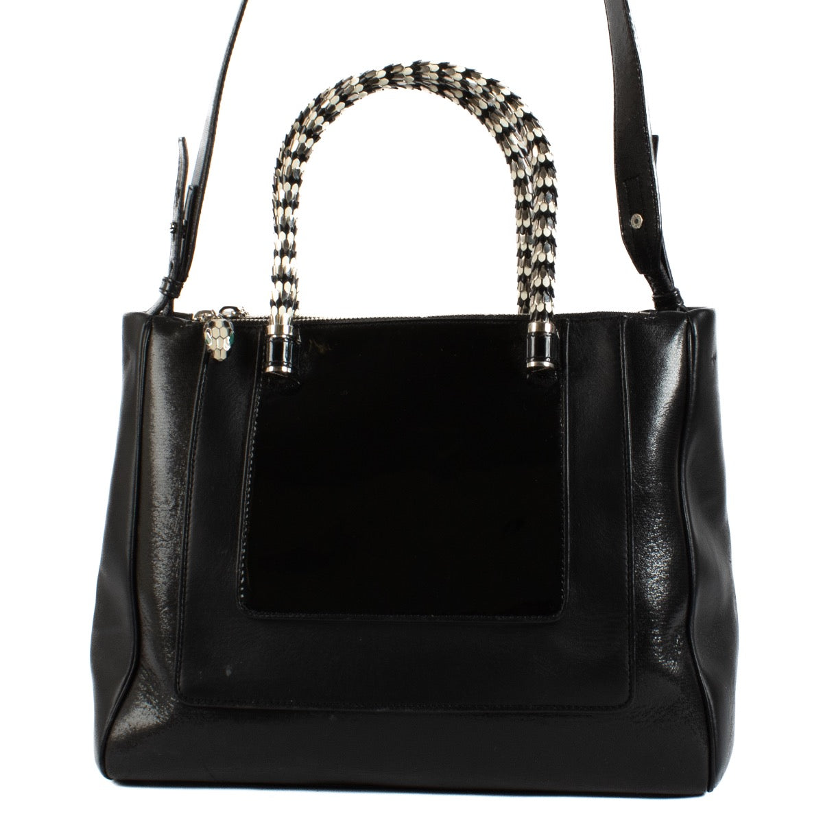 shop 100% authentic second hand Bulgari Black Leather Serpenti Scalgie Tote Bag on Labellov.com