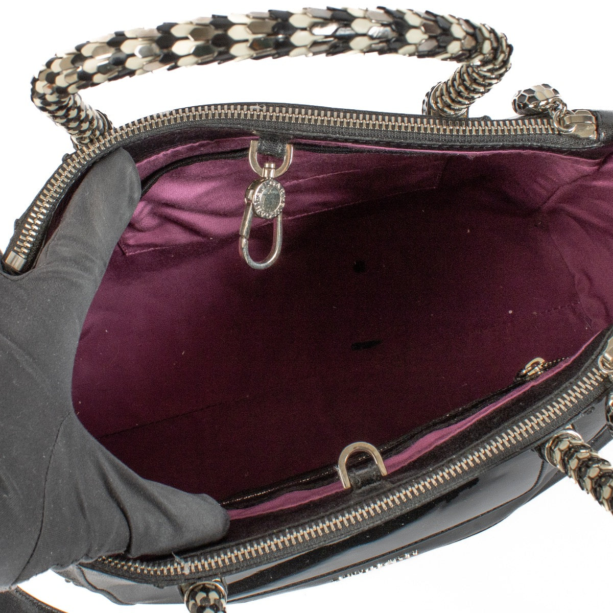shop 100% authentic second hand Bulgari Black Leather Serpenti Scalgie Tote Bag on Labellov.com