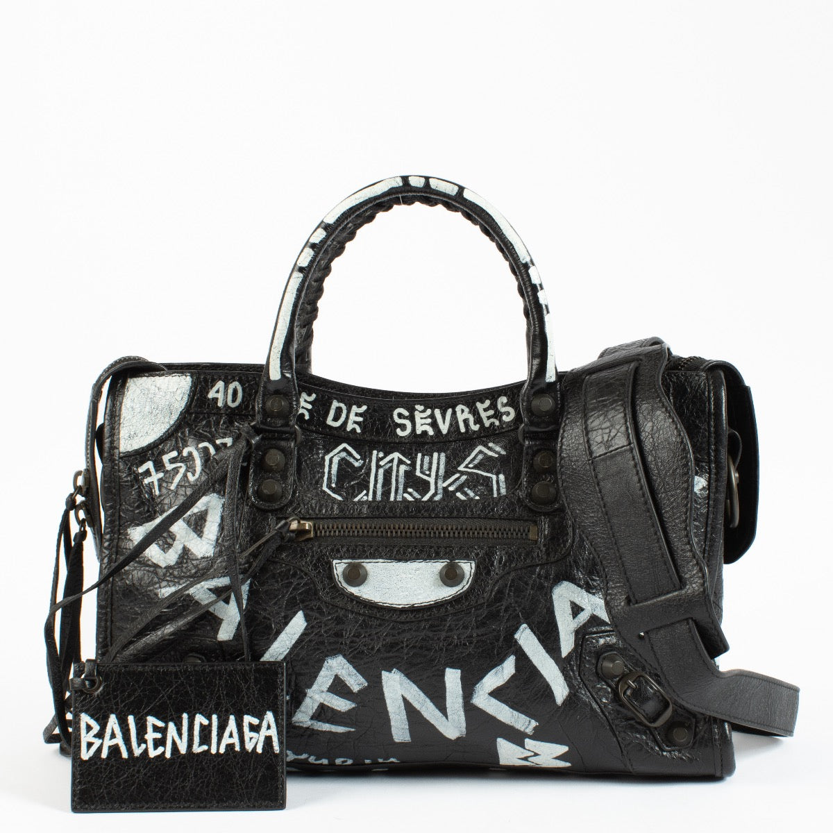 Shop 100% authentic second hand Balenciaga Black Graffiti Small City Bag on Labellov.com