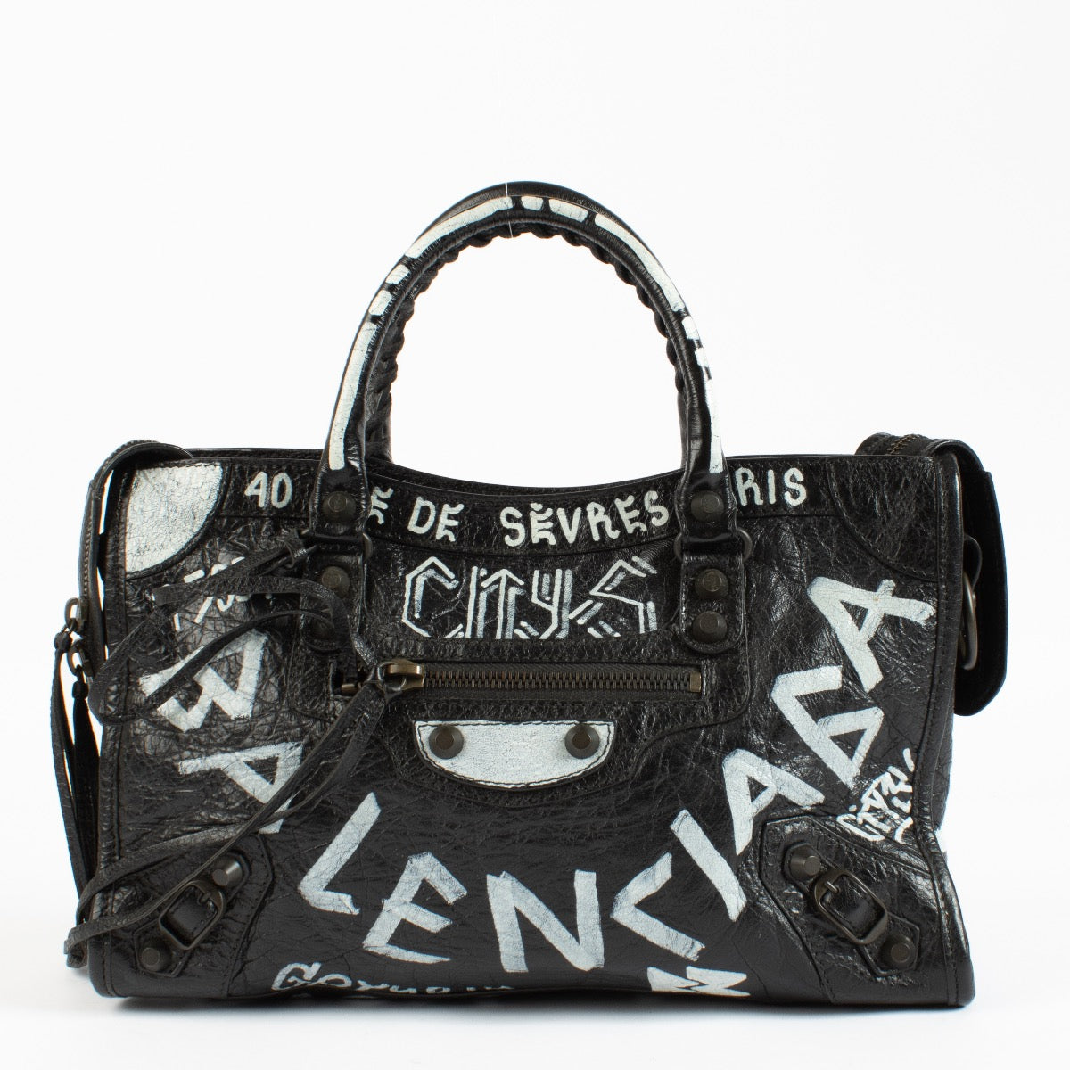 Shop 100% authentic second hand Balenciaga Black Graffiti Small City Bag on Labellov.com