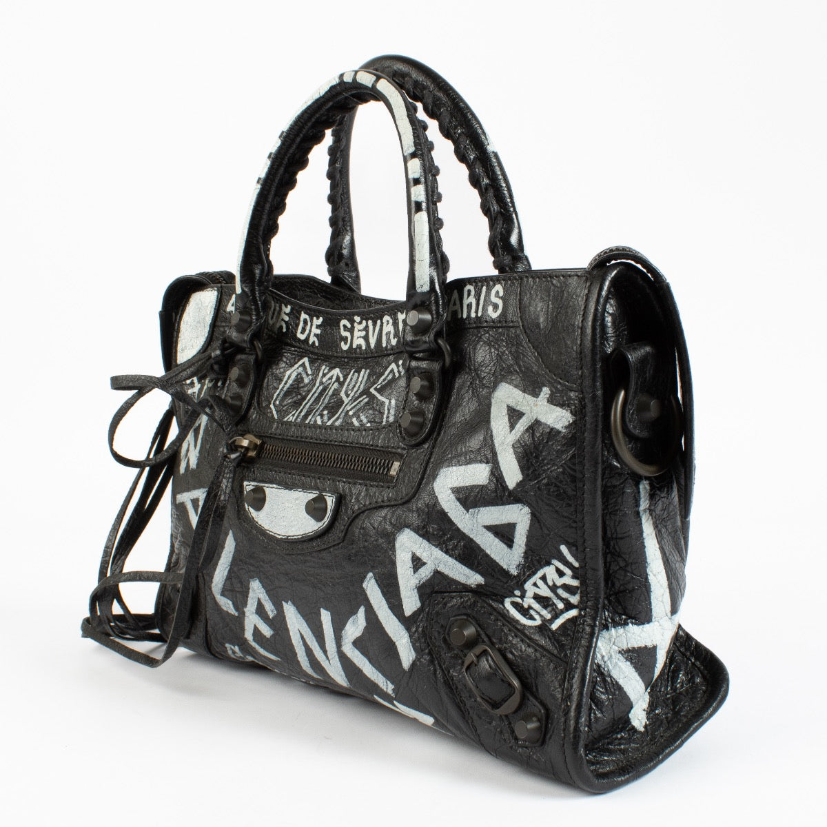 Shop 100% authentic second hand Balenciaga Black Graffiti Small City Bag on Labellov.com