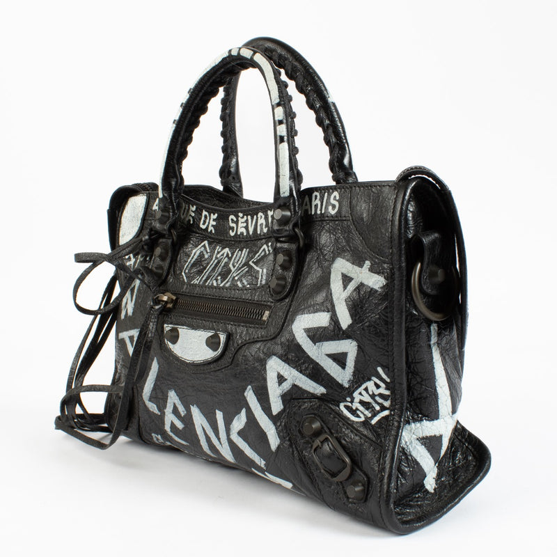 Shop 100% authentic second hand Balenciaga Black Graffiti Small City Bag on Labellov.com