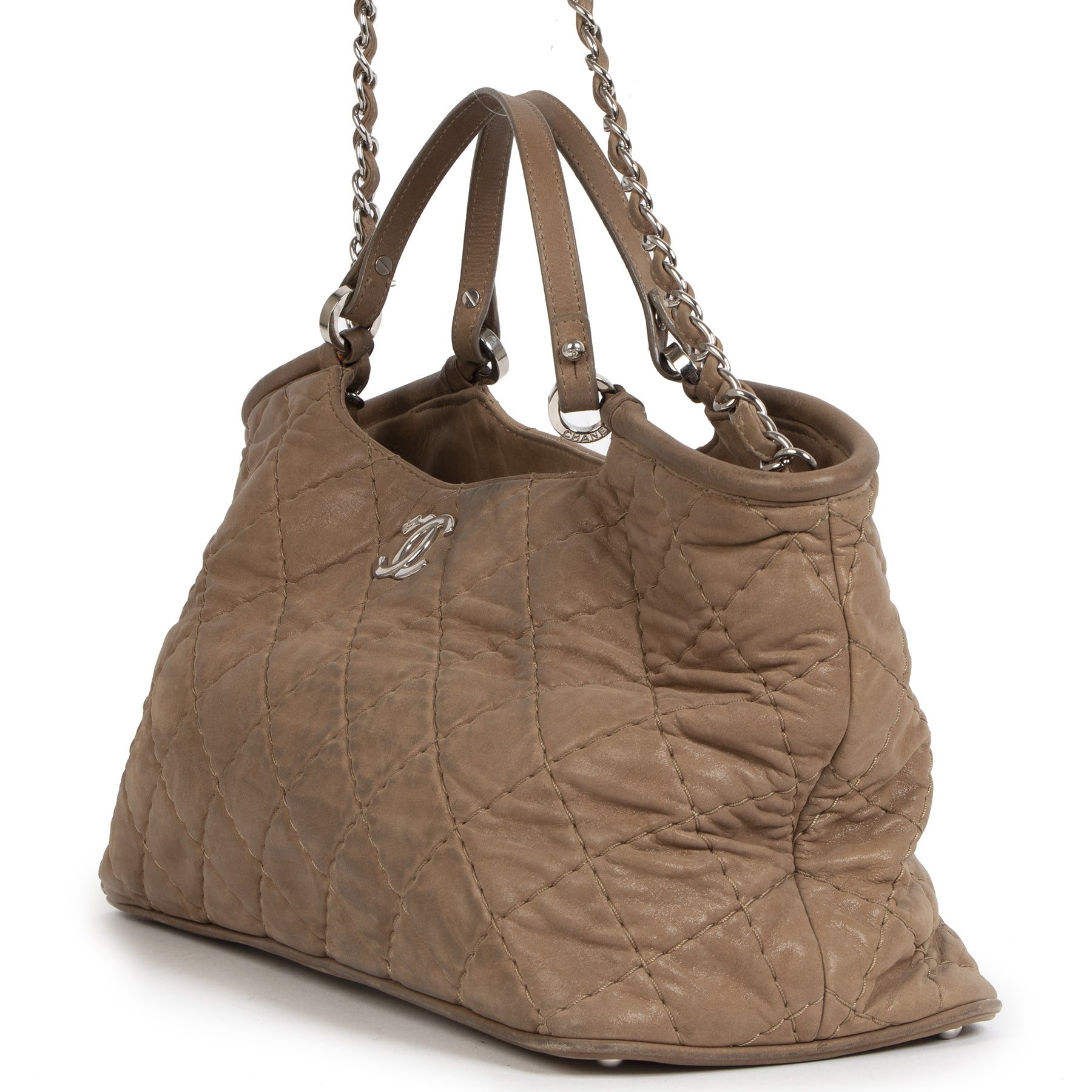 Are you looking for an authentic designer Chanel Taupe Iridescent Calfskin Small Sea Hit Bag