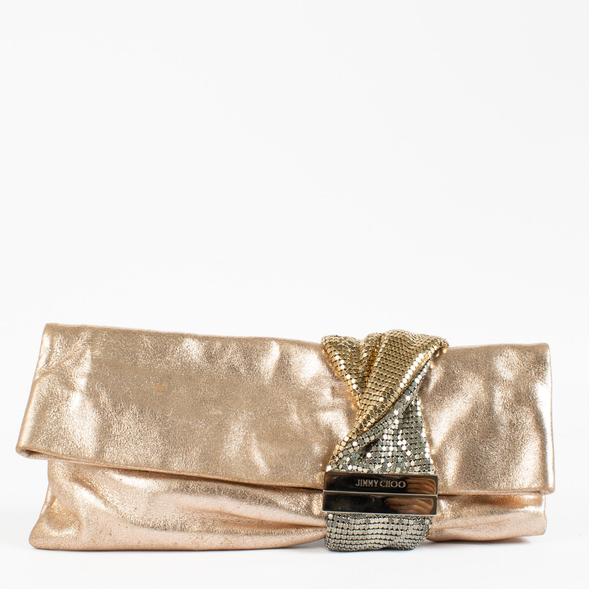 Shop 100% authentic second hand Jimmy Choo Gold Chandra Clutch on Labellov.com