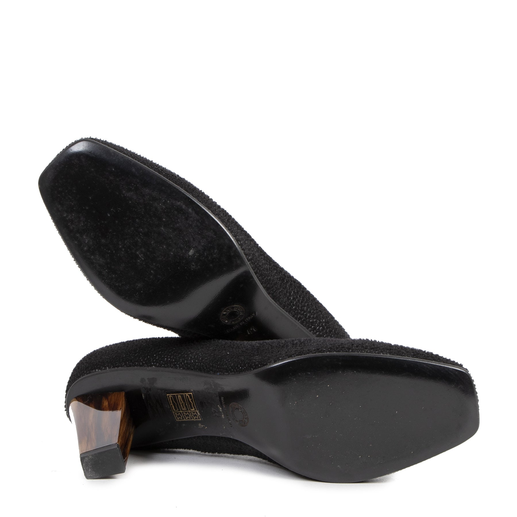 Authentic second-hand vintage Dries Van Noten Black Texture Fabric Pumps - Size 41 buy online webshop LabelLOV