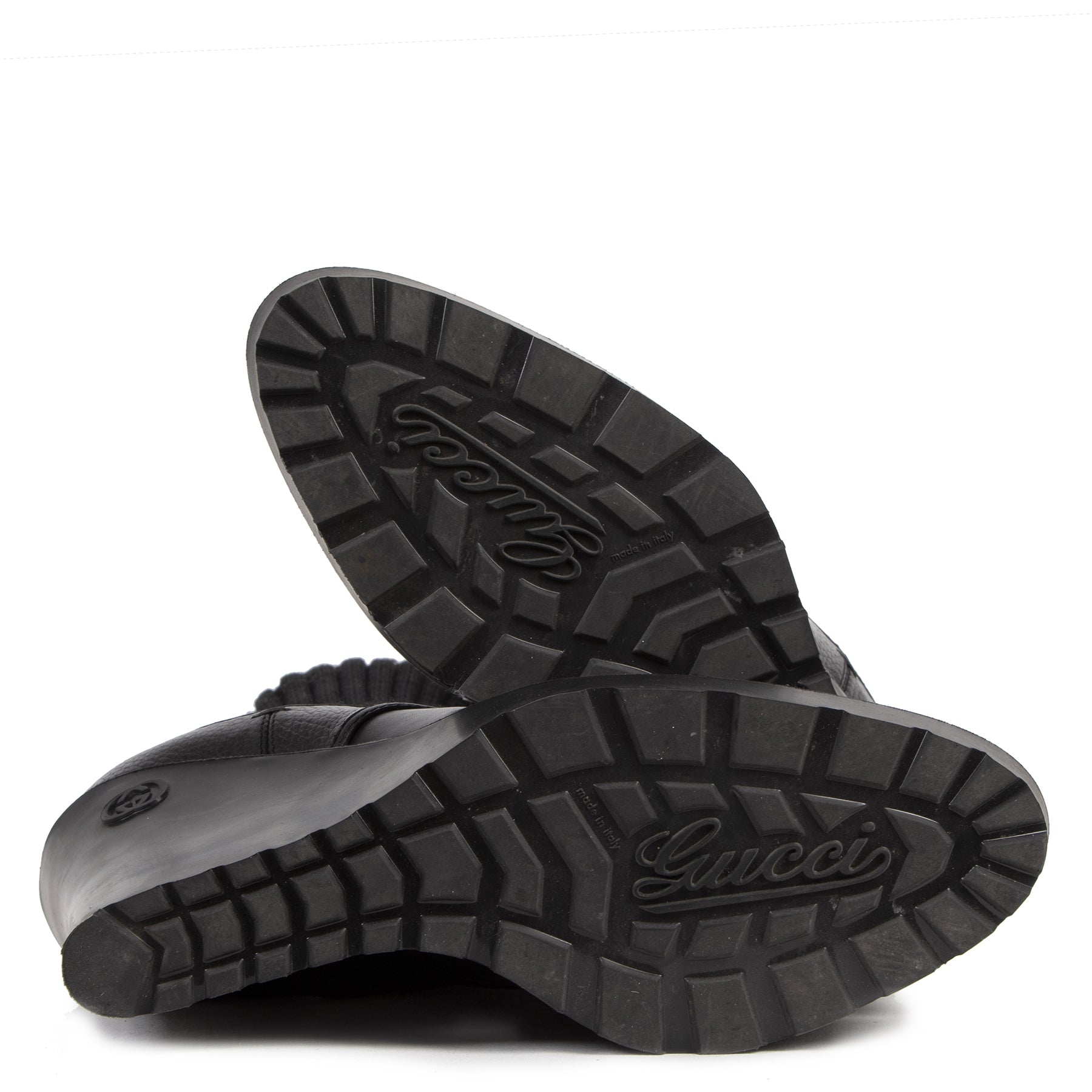 Authentieke Tweedehands Gucci Black Leather Wedge Sock Boots - size 41 juiste prijs veilig online shoppen luxe merken webshop winkelen Antwerpen België mode fashion