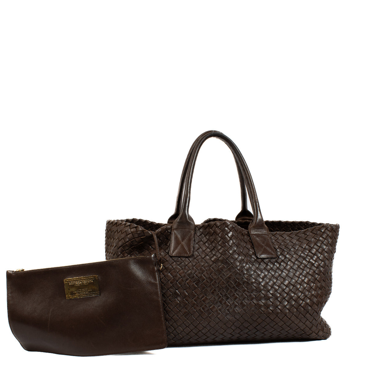 Bottega Veneta Brown Intrecciato Medium Cabas Bag aan de beste prijs bij Labellov.