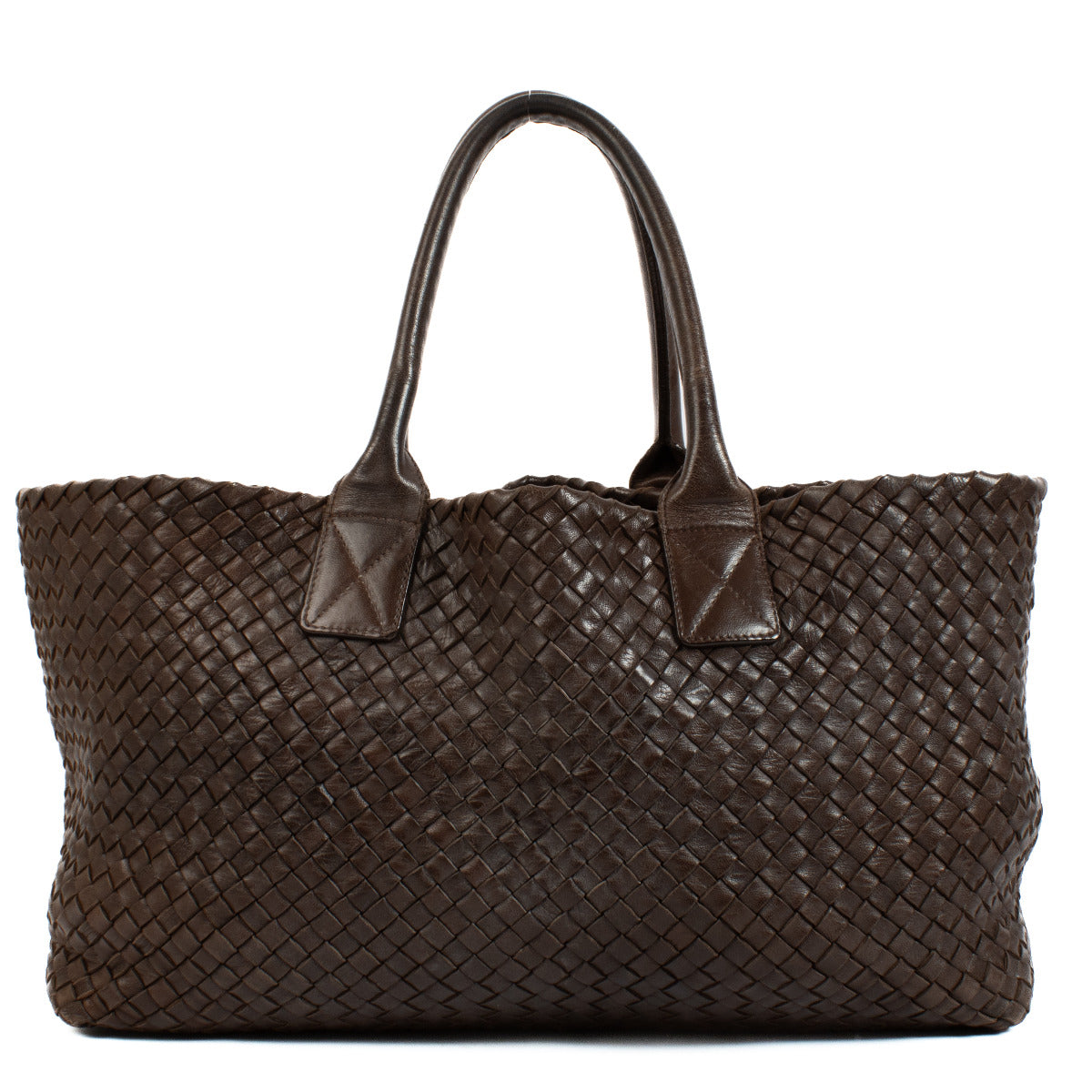 Sac Cabas Moyen Bottega Veneta Intrecciato Marron